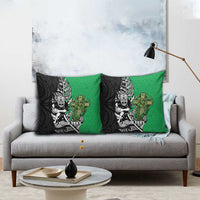 New Zealand and Ireland Rugby Custom Pillow Cover Maori Tiki Fern Irish Celtic Cross LT14 - Polynesian Pride
