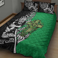 New Zealand and Ireland Rugby Custom Quilt Bed Set Maori Tiki Fern Irish Celtic Cross LT14 - Polynesian Pride