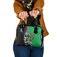 New Zealand and Ireland Rugby Custom Shoulder Handbag Maori Tiki Fern Irish Celtic Cross LT14 One Size Green - Polynesian Pride