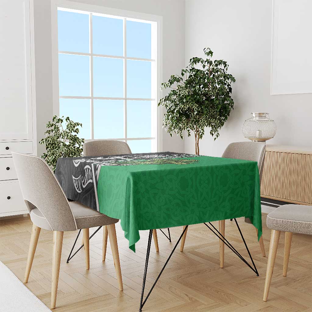 New Zealand and Ireland Rugby Custom Tablecloth Maori Tiki Fern Irish Celtic Cross - Polynesian Pride