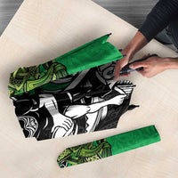 New Zealand and Ireland Rugby Custom Umbrella Maori Tiki Fern Irish Celtic Cross LT14 - Polynesian Pride