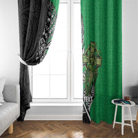 New Zealand and Ireland Rugby Custom Window Curtain Maori Tiki Fern Irish Celtic Cross LT14 - Polynesian Pride
