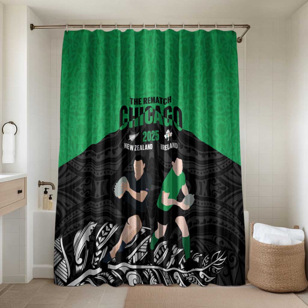 New Zealand and Ireland Rugby Bathroom Set Chicago 2025 Go All Black Shamrocks - Polynesian Pride