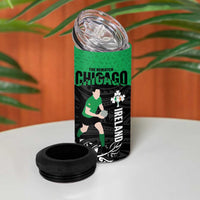 New Zealand and Ireland Rugby 4 in 1 Can Cooler Tumbler Chicago 2025 Go All Black Shamrocks LT14 - Polynesian Pride