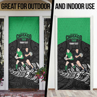New Zealand and Ireland Rugby Custom Door Cover Chicago 2025 Go All Black Shamrocks LT14 - Polynesian Pride