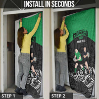 New Zealand and Ireland Rugby Custom Door Cover Chicago 2025 Go All Black Shamrocks LT14 - Polynesian Pride