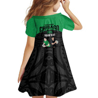 New Zealand and Ireland Rugby Custom Family Matching Off Shoulder Maxi Dress and Hawaiian Shirt Chicago 2025 Go All Black Shamrocks LT14 - Polynesian Pride