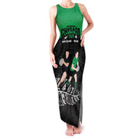 New Zealand and Ireland Rugby Custom Family Matching Tank Maxi Dress and Hawaiian Shirt Chicago 2025 Go All Black Shamrocks LT14 Mom's Dress Black - Polynesian Pride