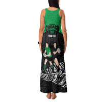 New Zealand and Ireland Rugby Custom Family Matching Tank Maxi Dress and Hawaiian Shirt Chicago 2025 Go All Black Shamrocks LT14 - Polynesian Pride