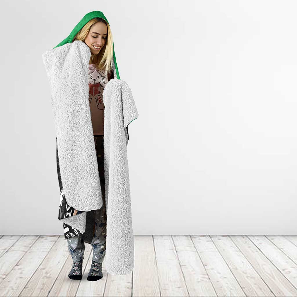 New Zealand and Ireland Rugby Hooded Blanket Chicago 2025 Go All Black Shamrocks - Polynesian Pride