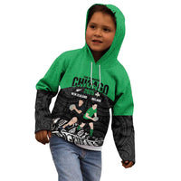 New Zealand and Ireland Rugby Custom Kid Hoodie Chicago 2025 Go All Black Shamrocks LT14 - Polynesian Pride