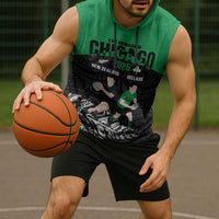 New Zealand and Ireland Rugby Custom Sleeveless Hoodie Chicago 2025 Go All Black Shamrocks LT14 - Polynesian Pride