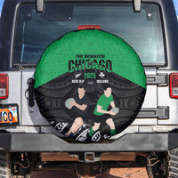 New Zealand and Ireland Rugby Spare Tire Cover Chicago 2025 Go All Black Shamrocks LT14 Black - Polynesian Pride