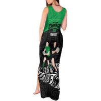 New Zealand and Ireland Rugby Custom Tank Maxi Dress Chicago 2025 Go All Black Shamrocks LT14 - Polynesian Pride