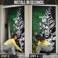 New Zealand and South Africa Rugby Custom Door Cover Maori Tiki Fern Springboks Kente Pattern LT14 - Polynesian Pride