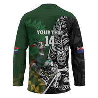 New Zealand and South Africa Rugby Custom Hockey Jersey Maori Tiki Fern Springboks Kente Pattern LT14 - Polynesian Pride
