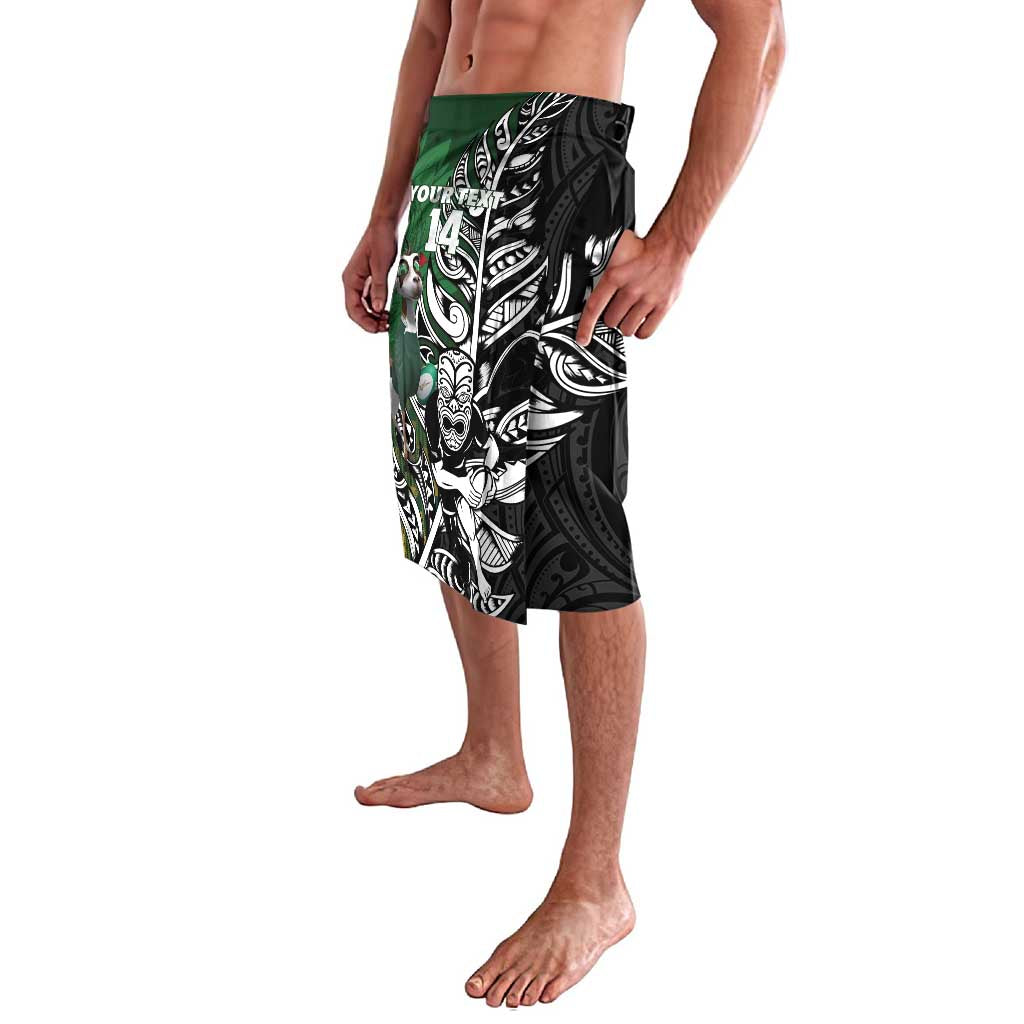 New Zealand and South Africa Rugby Custom Lavalava Maori Tiki Fern Springboks Kente Pattern - Polynesian Pride