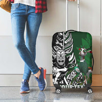 New Zealand and South Africa Rugby Custom Luggage Cover Maori Tiki Fern Springboks Kente Pattern LT14 - Polynesian Pride