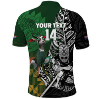 New Zealand and South Africa Rugby Custom Polo Shirt Maori Tiki Fern Springboks Kente Pattern LT14 - Polynesian Pride