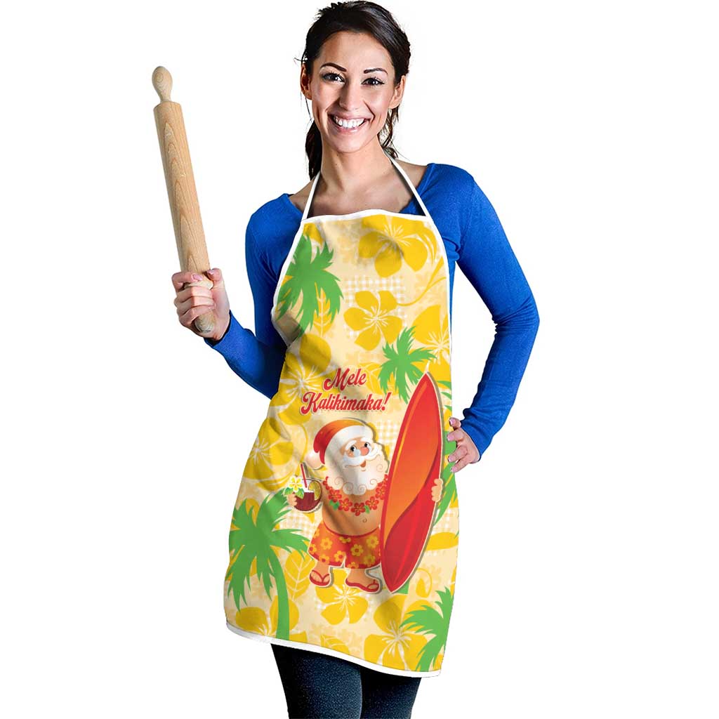 Aloha Hawaii Christmas Apron Mele Kalikimaka Funny Santa Palaka Quilt Motifs - Polynesian Pride