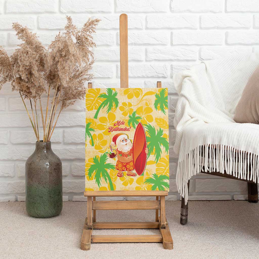Aloha Hawaii Christmas Canvas Wall Art Mele Kalikimaka Funny Santa Palaka Quilt Motifs - Polynesian Pride