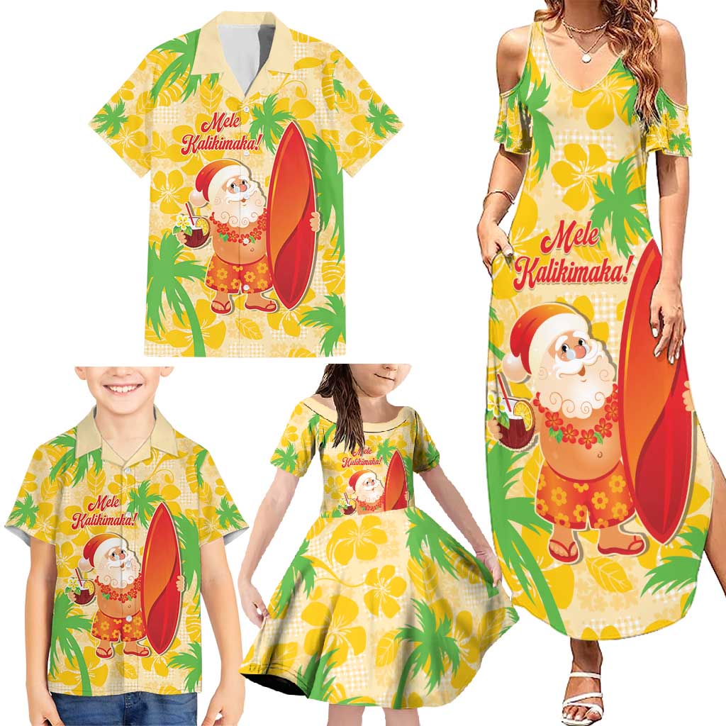 Aloha Hawaii Christmas Family Matching Summer Maxi Dress and Hawaiian Shirt Mele Kalikimaka Funny Santa Palaka Quilt Motifs LT14 - Polynesian Pride