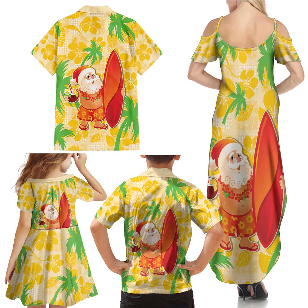 Aloha Hawaii Christmas Family Matching Summer Maxi Dress and Hawaiian Shirt Mele Kalikimaka Funny Santa Palaka Quilt Motifs LT14 - Polynesian Pride