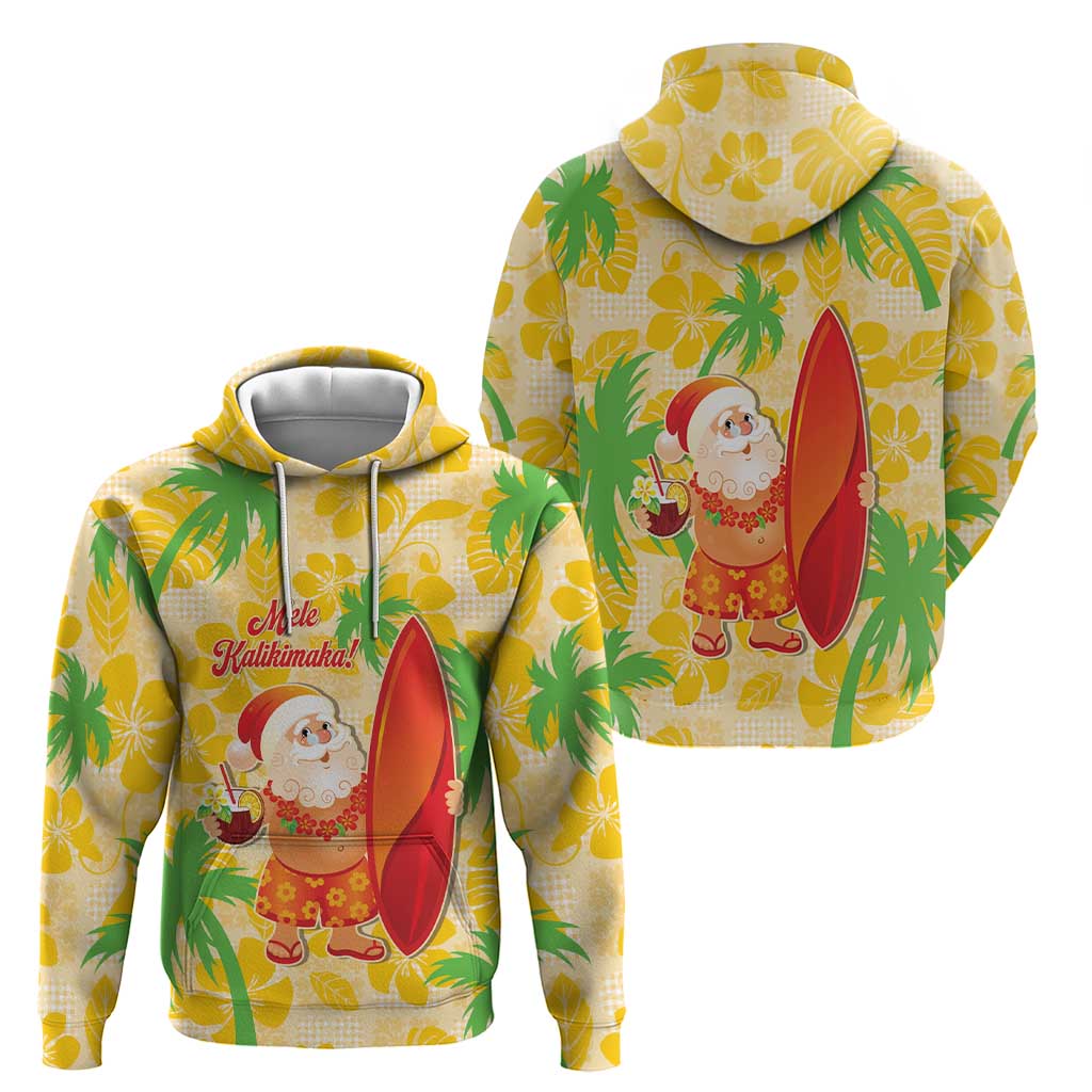 Aloha Hawaii Christmas Hoodie Mele Kalikimaka Funny Santa Palaka Quilt Motifs - Polynesian Pride