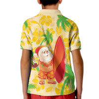Aloha Hawaii Christmas Kid Polo Shirt Mele Kalikimaka Funny Santa Palaka Quilt Motifs LT14 - Polynesian Pride