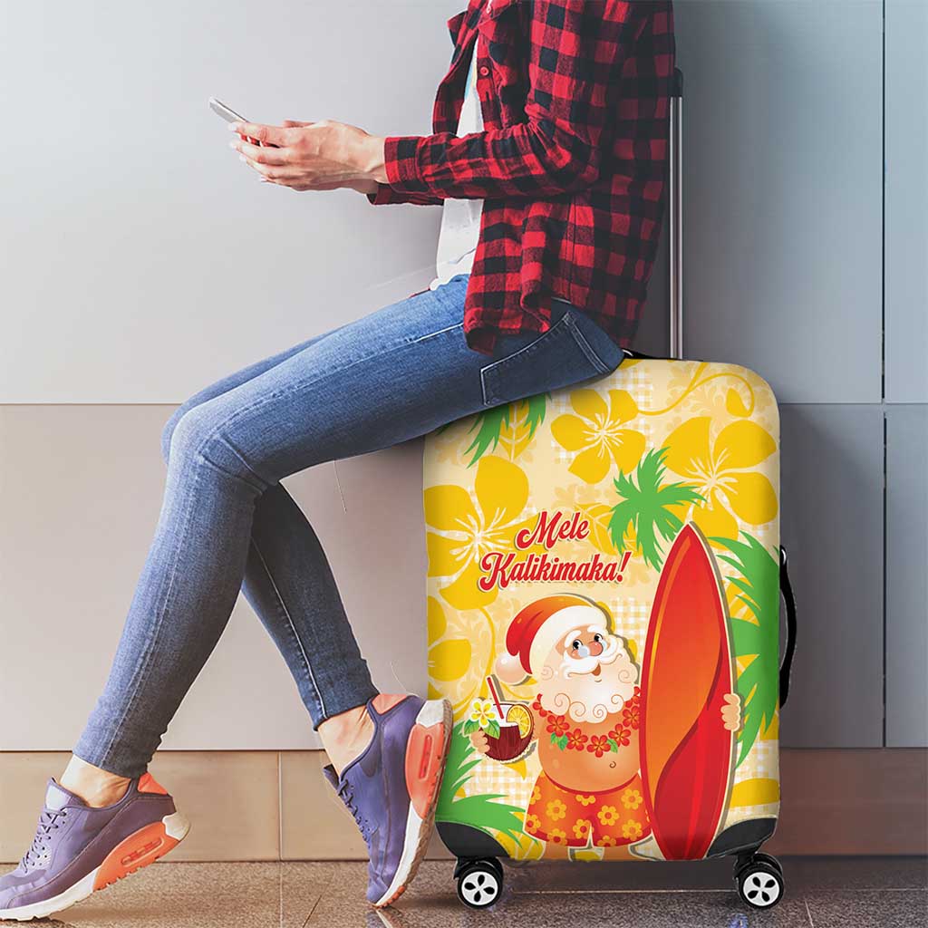 Aloha Hawaii Christmas Luggage Cover Mele Kalikimaka Funny Santa Palaka Quilt Motifs - Polynesian Pride