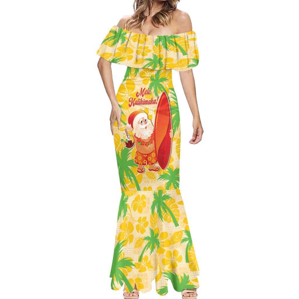 Aloha Hawaii Christmas Mermaid Dress Mele Kalikimaka Funny Santa Palaka Quilt Motifs LT14 - Polynesian Pride