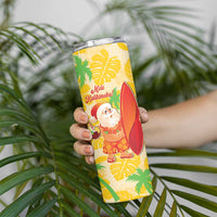 Aloha Hawaii Christmas Skinny Tumbler Mele Kalikimaka Funny Santa Palaka Quilt Motifs LT14 - Polynesian Pride