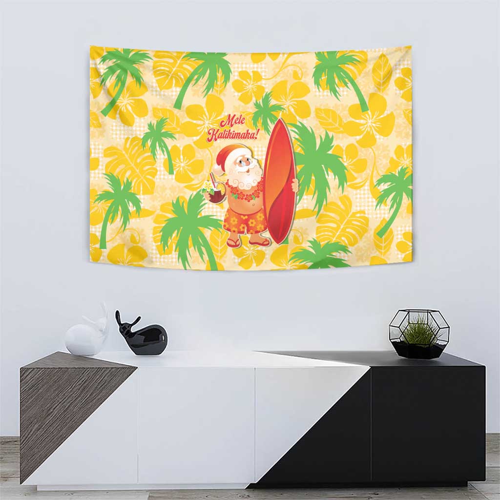 Aloha Hawaii Christmas Tapestry Mele Kalikimaka Funny Santa Palaka Quilt Motifs - Polynesian Pride