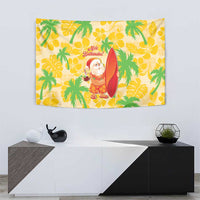 Aloha Hawaii Christmas Tapestry Mele Kalikimaka Funny Santa Palaka Quilt Motifs - Polynesian Pride