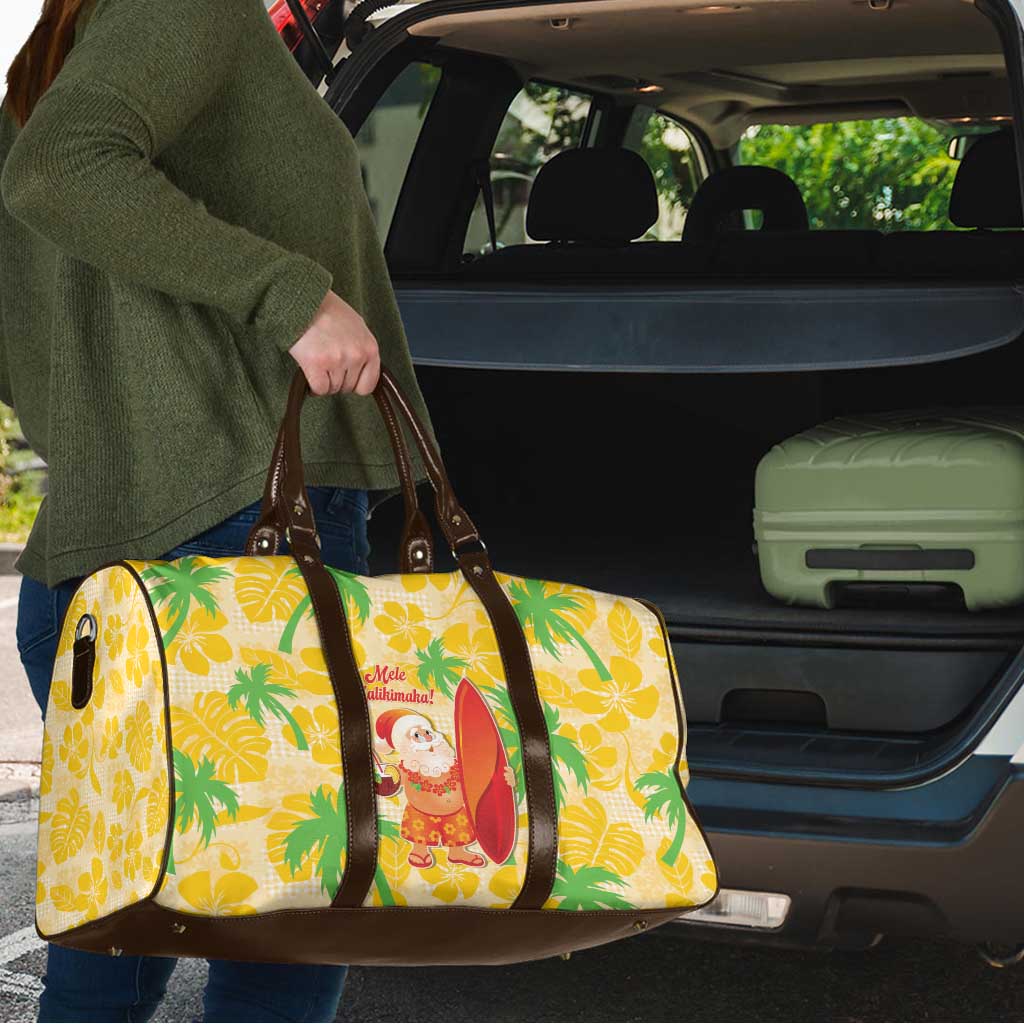Aloha Hawaii Christmas Travel Bag Mele Kalikimaka Funny Santa Palaka Quilt Motifs - Polynesian Pride