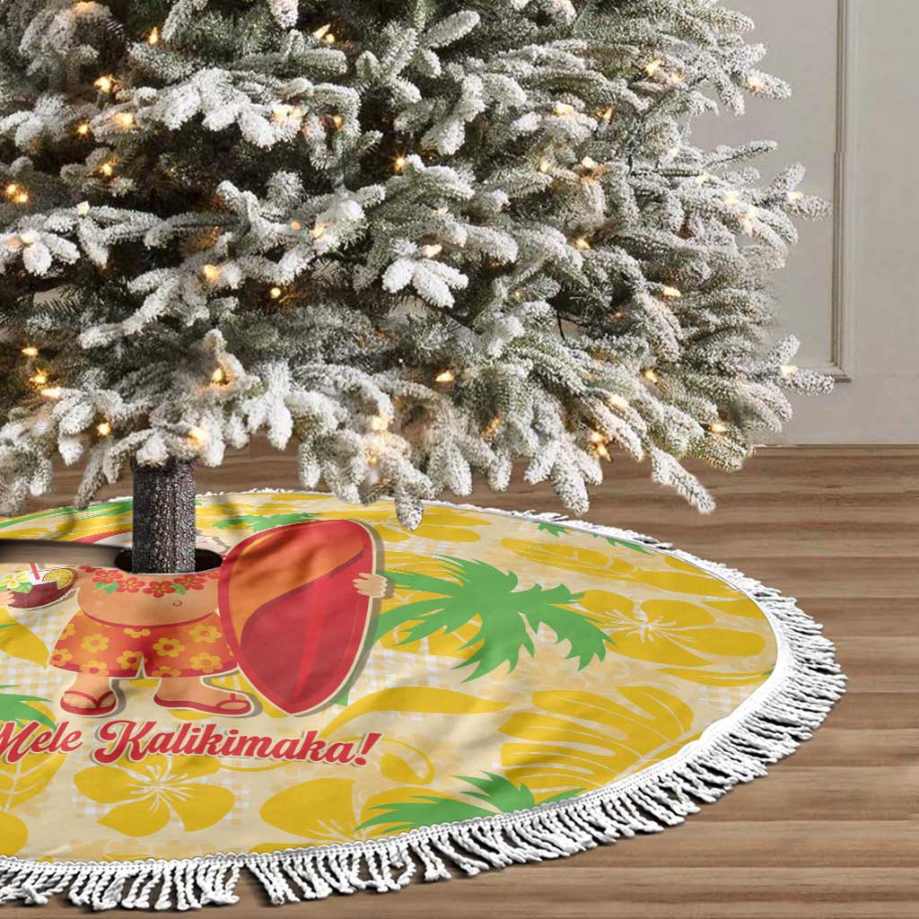 Aloha Hawaii Christmas Tree Skirt Mele Kalikimaka Funny Santa Palaka Quilt Motifs - Polynesian Pride