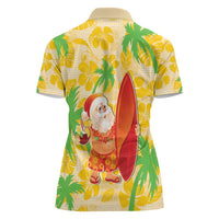 Aloha Hawaii Christmas Women Polo Shirt Mele Kalikimaka Funny Santa Palaka Quilt Motifs LT14 - Polynesian Pride