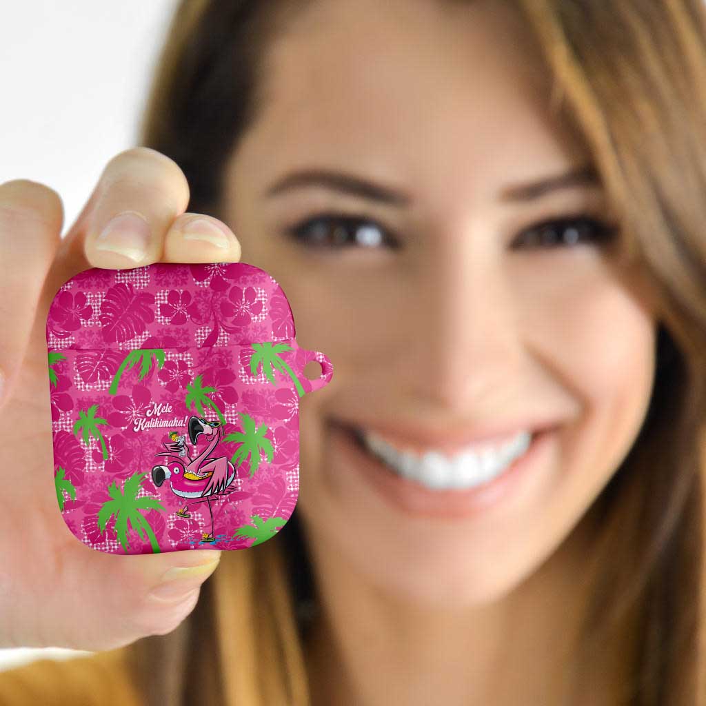 Aloha Hawaii Christmas AirPods Case Mele Kalikimaka Chill Flamingo Palaka Quilt Motifs - Polynesian Pride