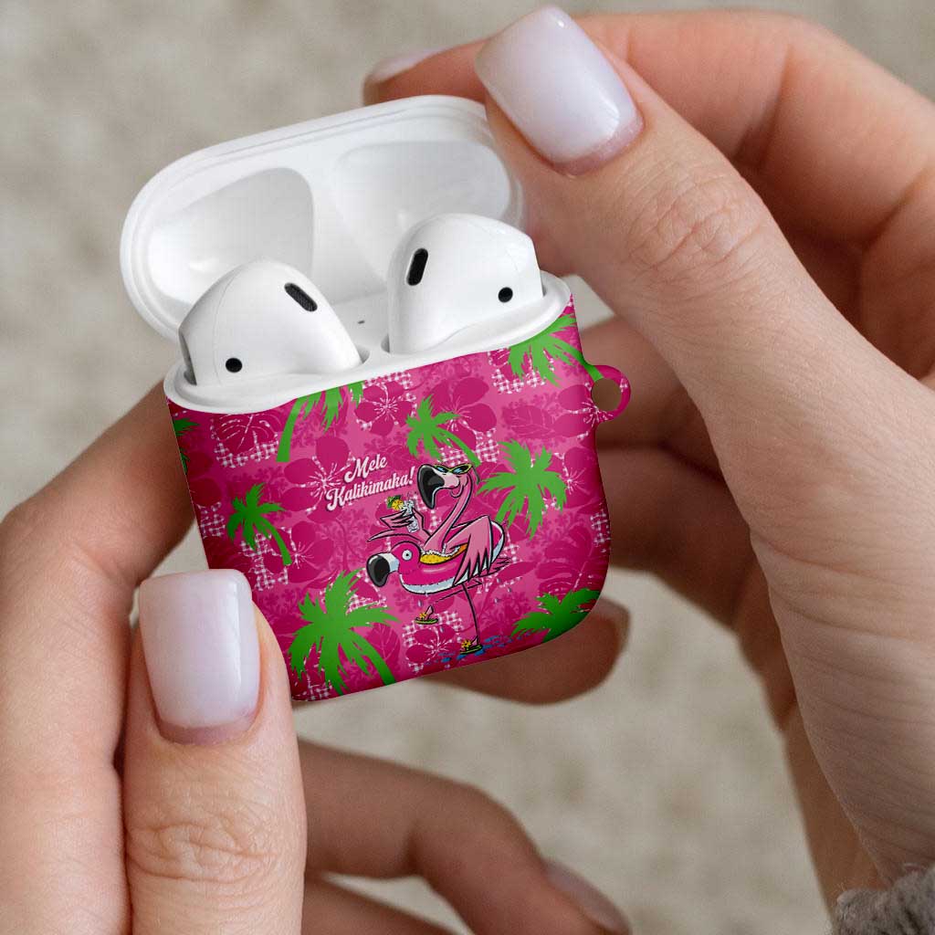 Aloha Hawaii Christmas AirPods Case Mele Kalikimaka Chill Flamingo Palaka Quilt Motifs - Polynesian Pride