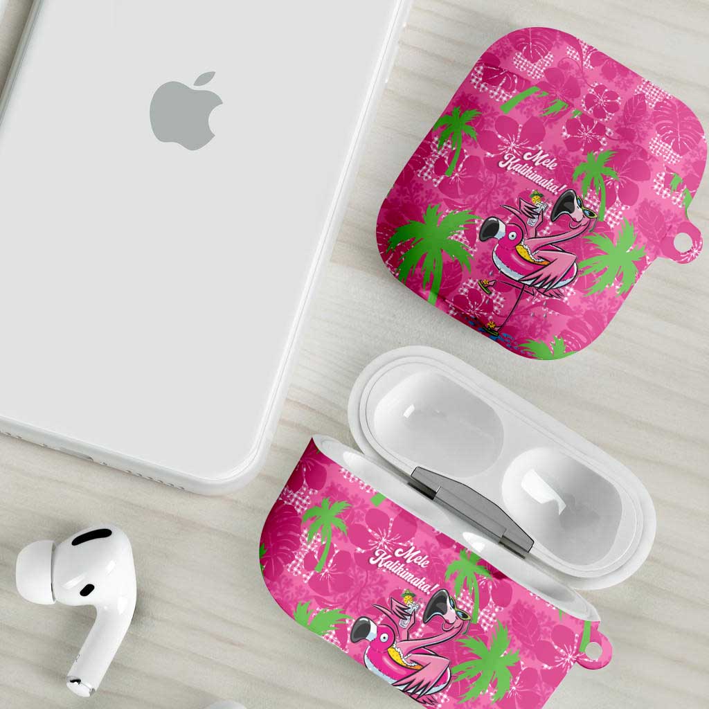 Aloha Hawaii Christmas AirPods Case Mele Kalikimaka Chill Flamingo Palaka Quilt Motifs - Polynesian Pride