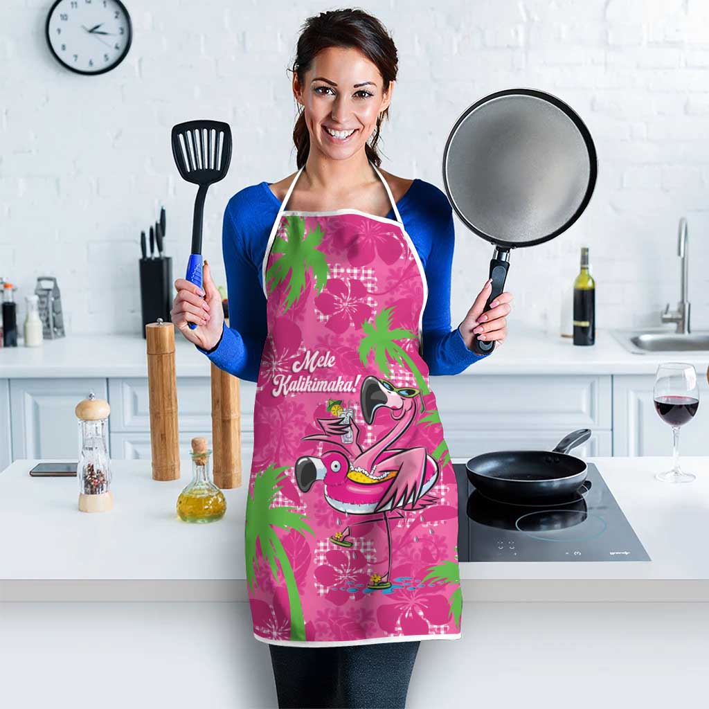 Aloha Hawaii Christmas Apron Mele Kalikimaka Chill Flamingo Palaka Quilt Motifs - Polynesian Pride