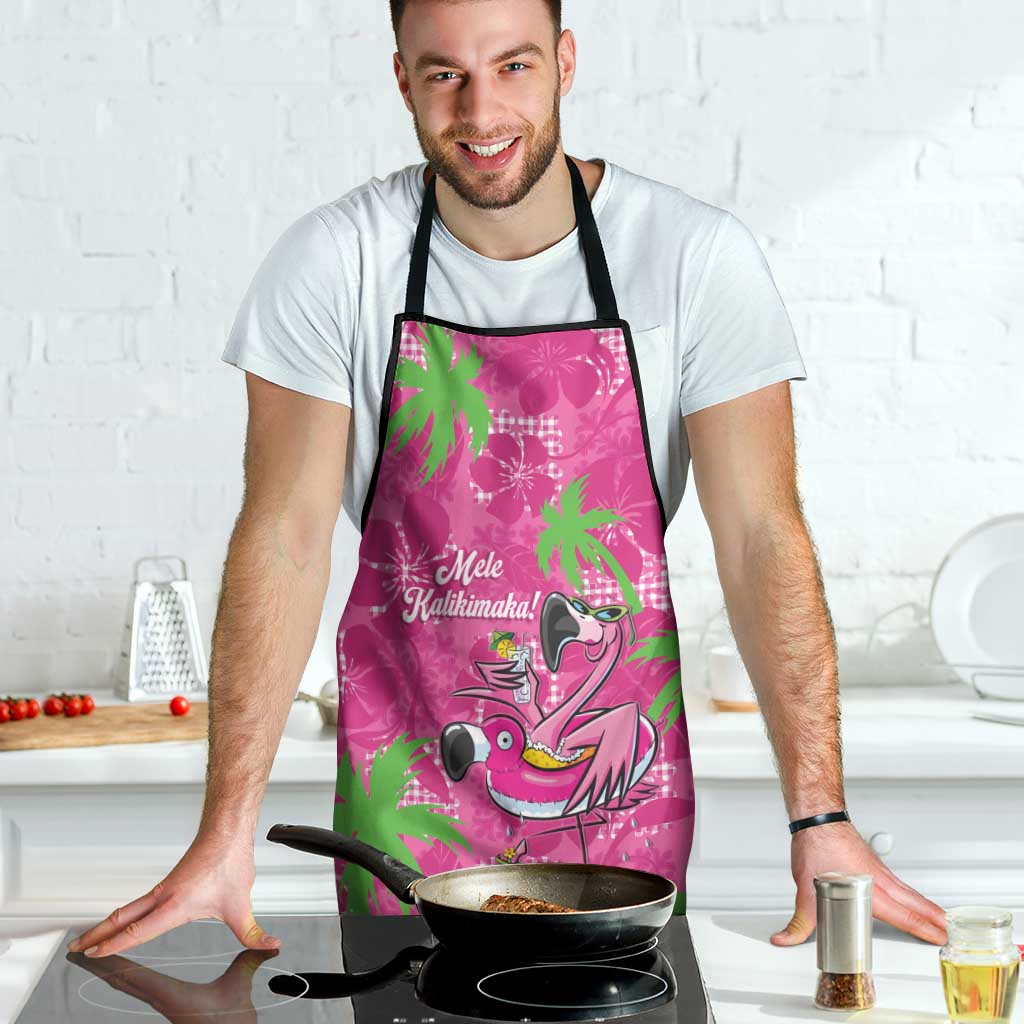 Aloha Hawaii Christmas Apron Mele Kalikimaka Chill Flamingo Palaka Quilt Motifs - Polynesian Pride