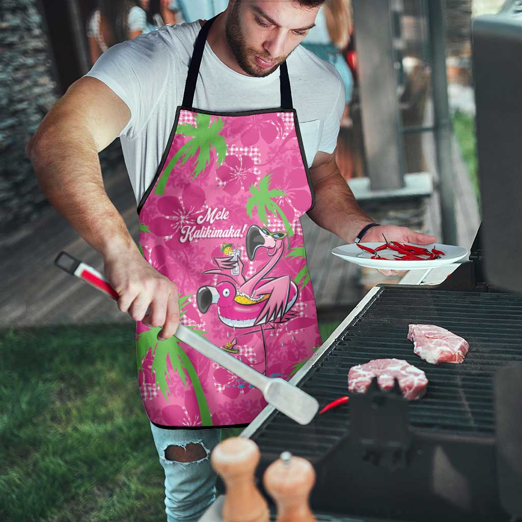 Aloha Hawaii Christmas Apron Mele Kalikimaka Chill Flamingo Palaka Quilt Motifs - Polynesian Pride