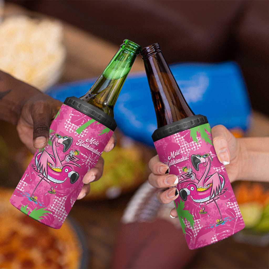 Aloha Hawaii Christmas 4 in 1 Can Cooler Tumbler Mele Kalikimaka Chill Flamingo Palaka Quilt Motifs LT14 - Polynesian Pride