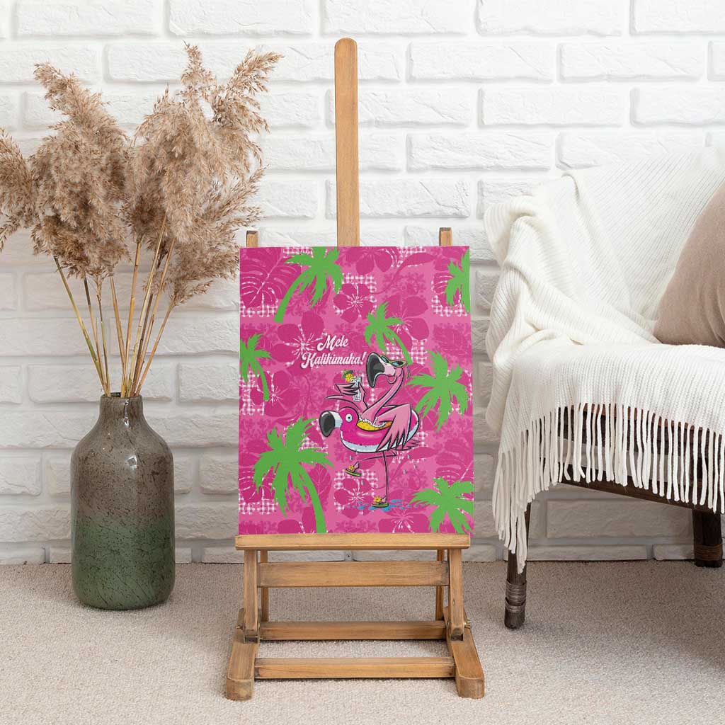 Aloha Hawaii Christmas Canvas Wall Art Mele Kalikimaka Chill Flamingo Palaka Quilt Motifs - Polynesian Pride