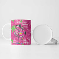 Aloha Hawaii Christmas Ceramic Mug Mele Kalikimaka Chill Flamingo Palaka Quilt Motifs - Polynesian Pride