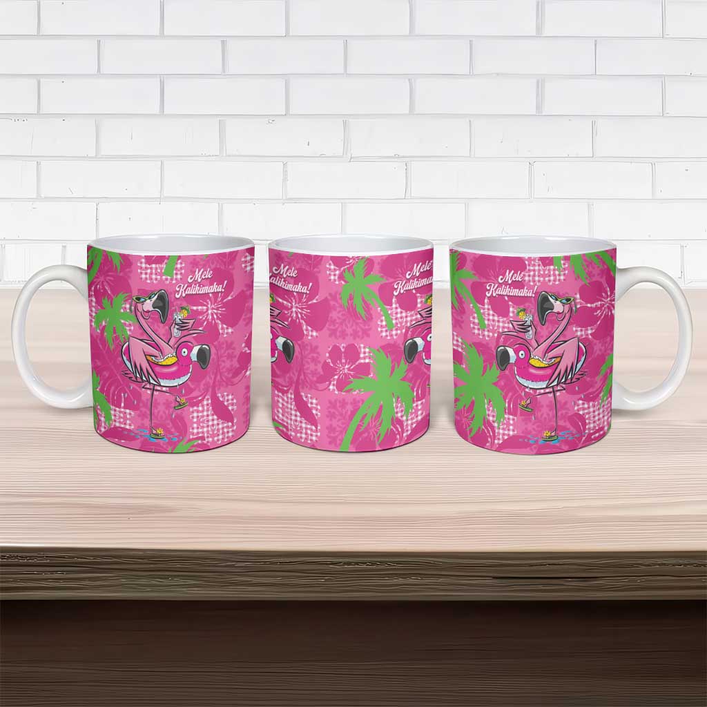 Aloha Hawaii Christmas Ceramic Mug Mele Kalikimaka Chill Flamingo Palaka Quilt Motifs - Polynesian Pride