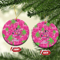 Aloha Hawaii Christmas Ceramic Ornament Mele Kalikimaka Chill Flamingo Palaka Quilt Motifs - Polynesian Pride
