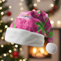 Aloha Hawaii Christmas Santa Hat Mele Kalikimaka Chill Flamingo Palaka Quilt Motifs - Polynesian Pride