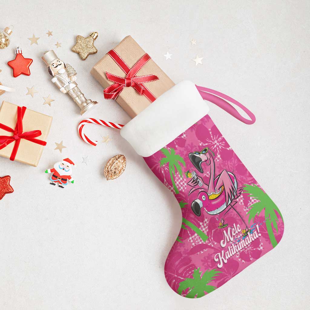 Aloha Hawaii Christmas Stocking Mele Kalikimaka Chill Flamingo Palaka Quilt Motifs - Polynesian Pride